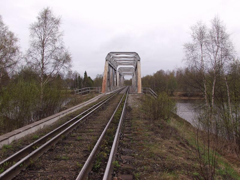 A railroad bridge with double tracks