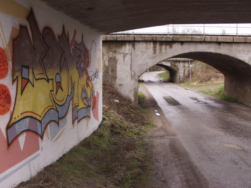 Three underpasses and a graffiti