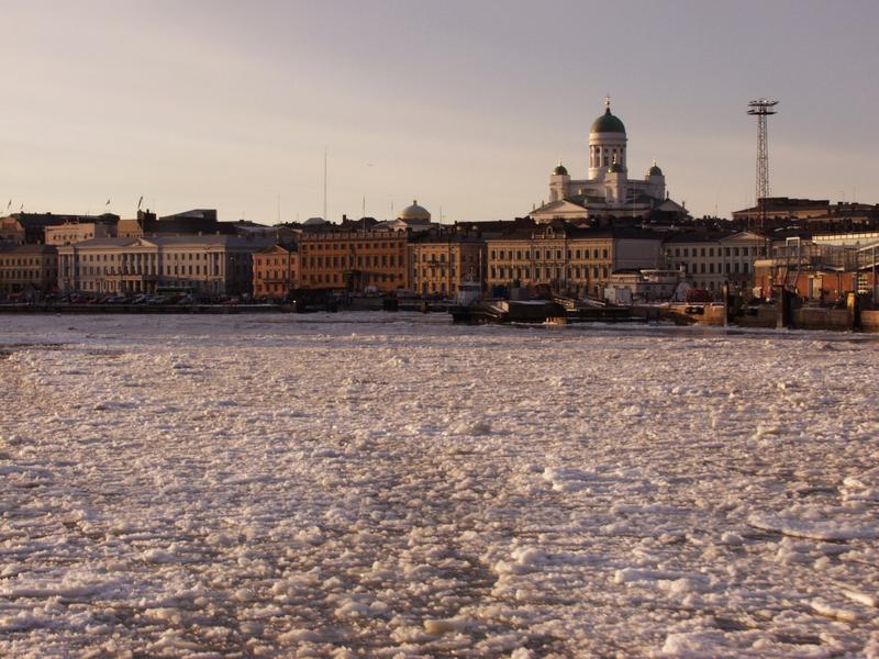 The South port by dusk seen from the sea