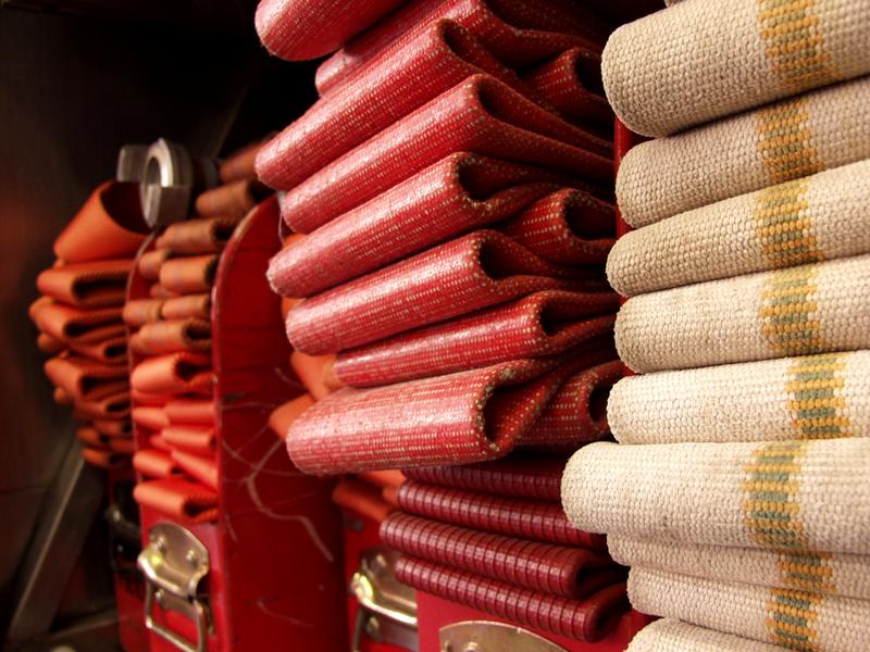 Hoses in a fire truck