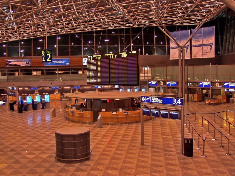International departures hall at Helsinki-Vantaa airport