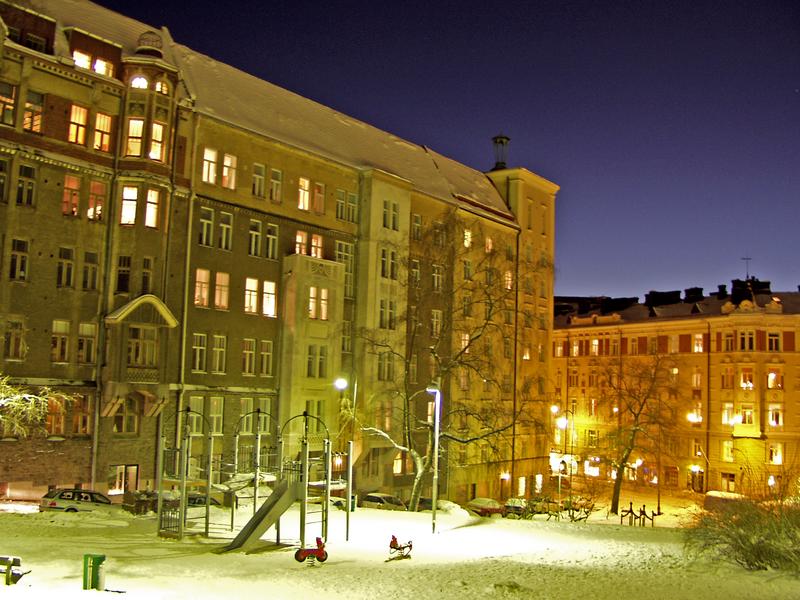Johannes park and houses at Johanneksentie