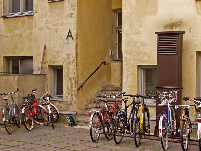 Bicycles at the inner yard of a building in Kruununhaka