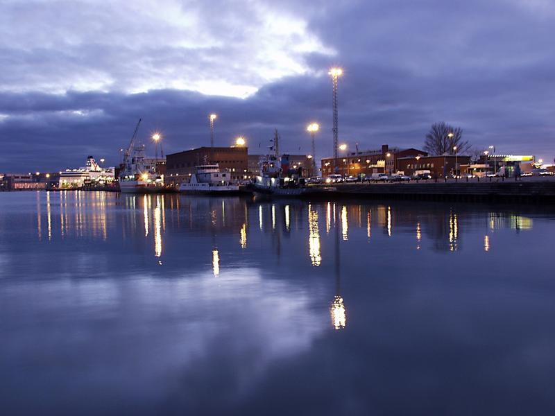 West port at dusk