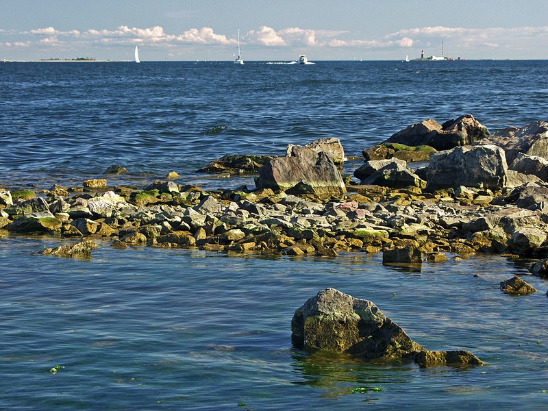 A rocky shoreline at Lnsi-Musta