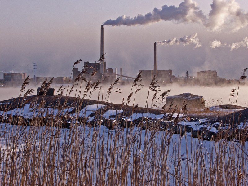 Salmisaari power plant from Seurasaari