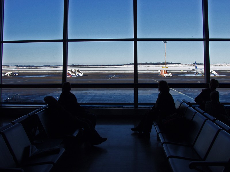 A view out from the international terminal