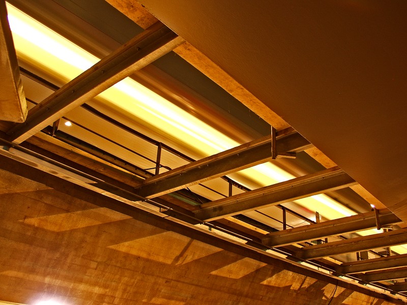 A subway birdge and a passing train