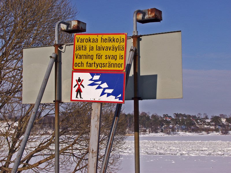 Beware of thin ice and waterways