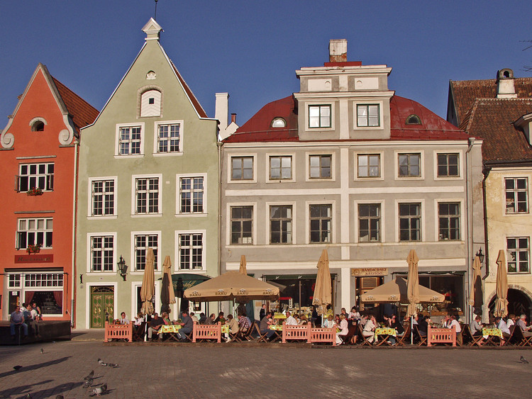 Houses at the city hall square