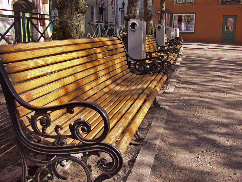 Benches in a park