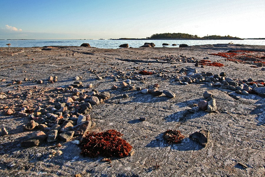 Rocks at sunset at Kistren island