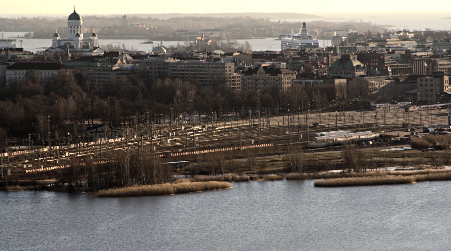 A view to the centre from the Stadium tower, Tlnlahti bay at the foreground