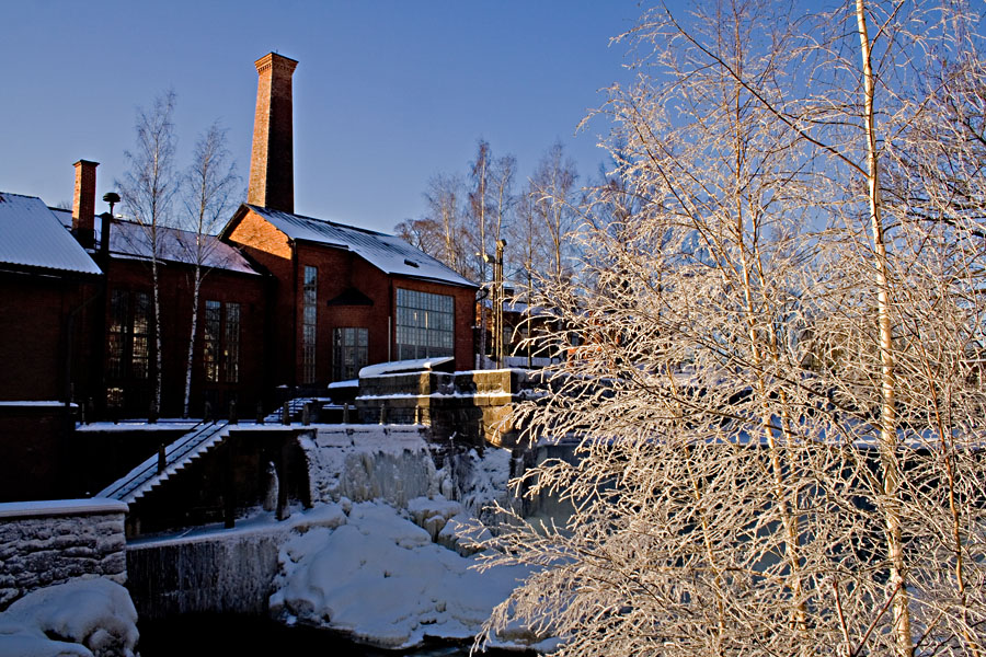 An old industrial milieu at winter