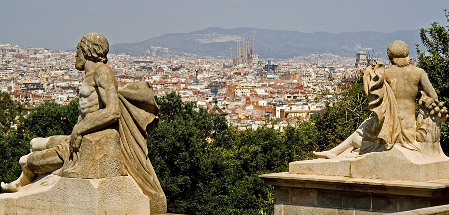 View from the National Art Museum of Catalonia steps