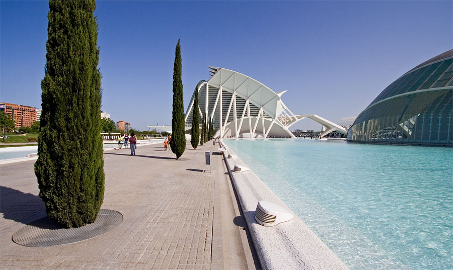 The science museum and the planetarium at the Valencia art and science center