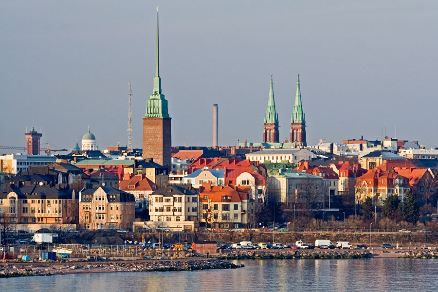 Southern Helsinki seen from the artificial hill at Hernesaari