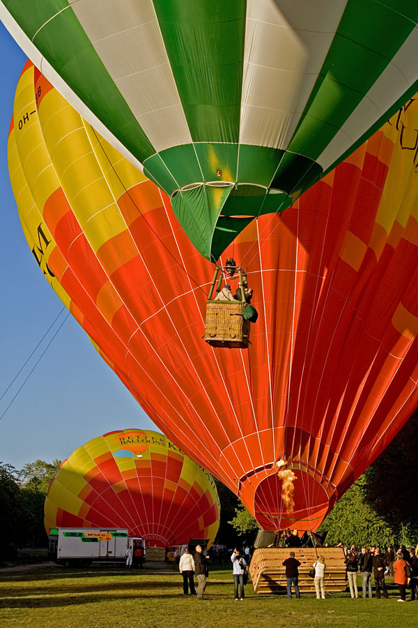 Hot-air balloons taking off