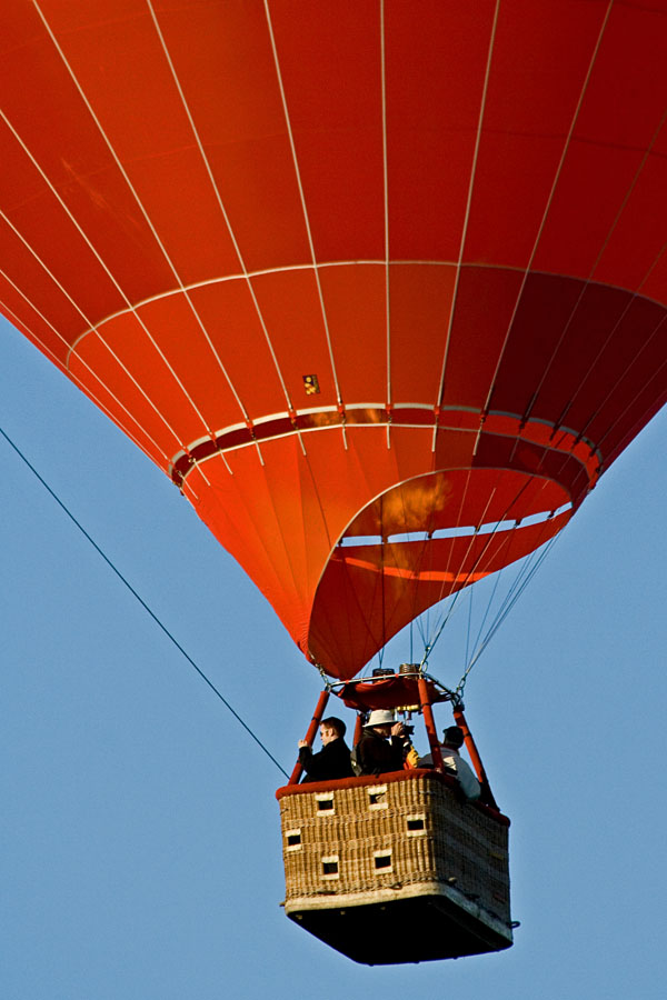 Hot-air balloon taking off