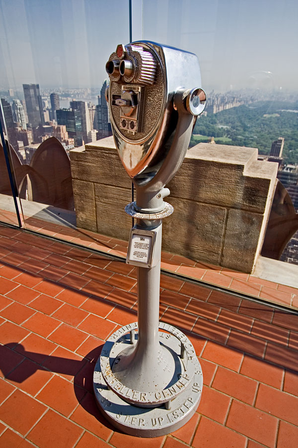 Binoculars at the observation deck