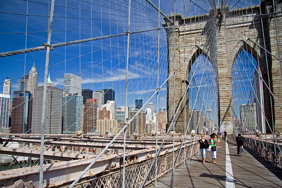 Brooklyn bridge and lower Manhattan