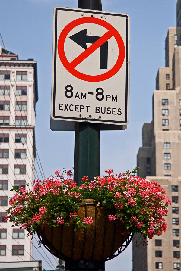 Left turns not allowed