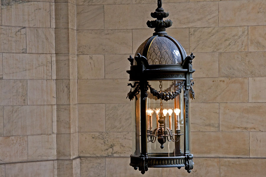 Chandelier at the New York public library