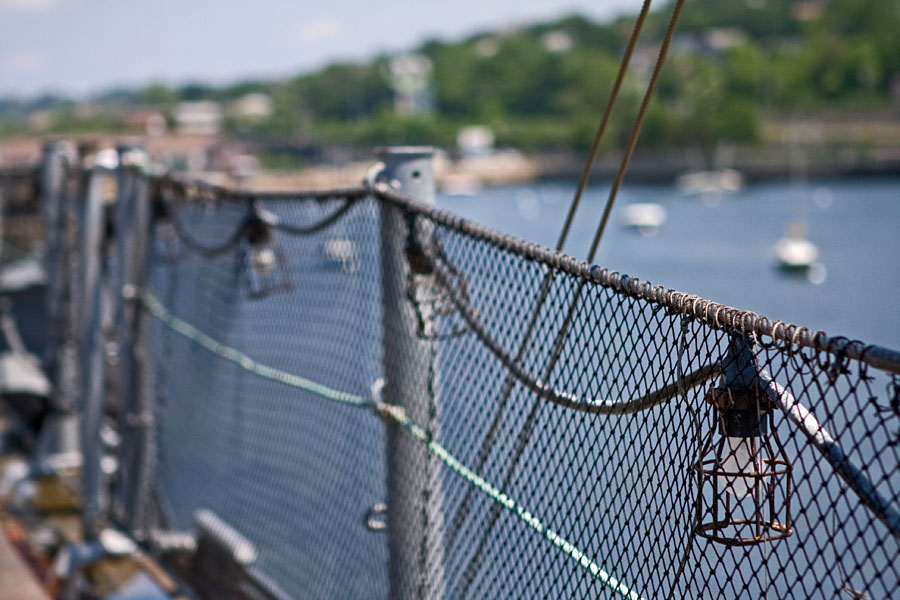 A deck fence on USS Massachusetts