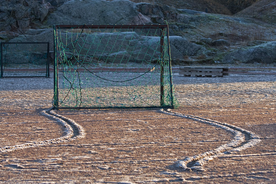 Soccer goals at Suomenlinna sport field