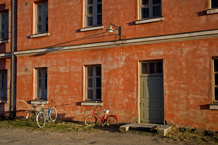 Bicycles in front of an appartment house