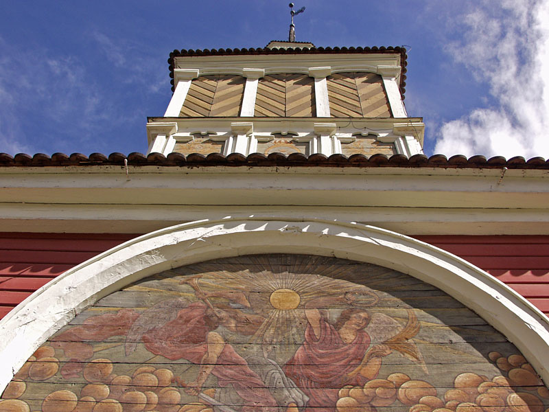 A detail in vertorne church belltower