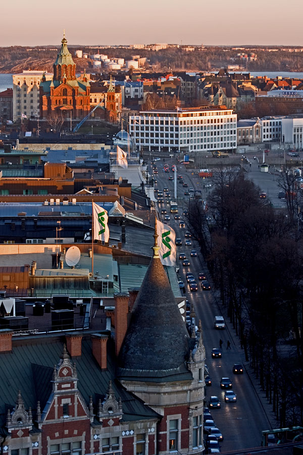 Pohjoisesplanadi nhtyn Hotelli Tornin kattoterassilta