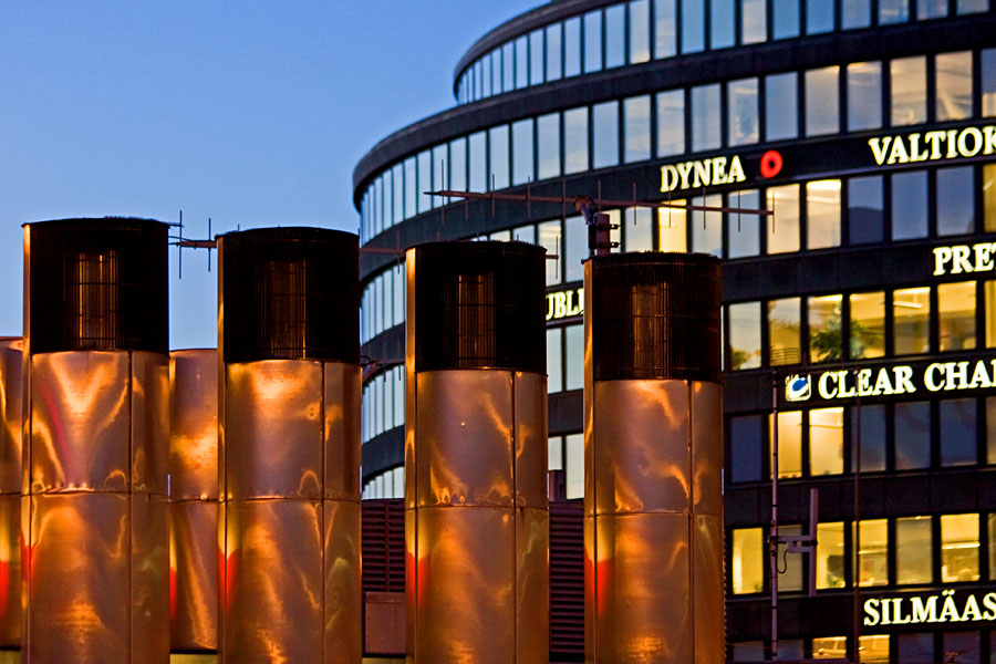 Ventilation pipes at Hakaniemi metro station