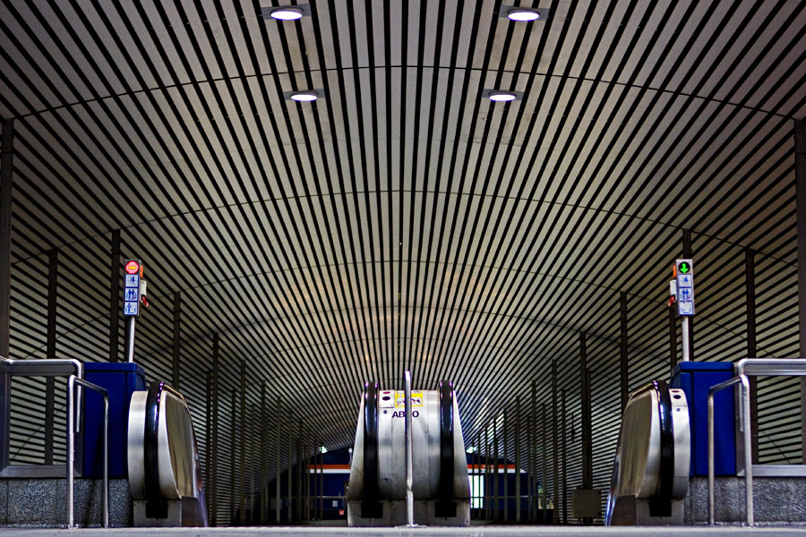 Escalators at Hakaniemi metro station