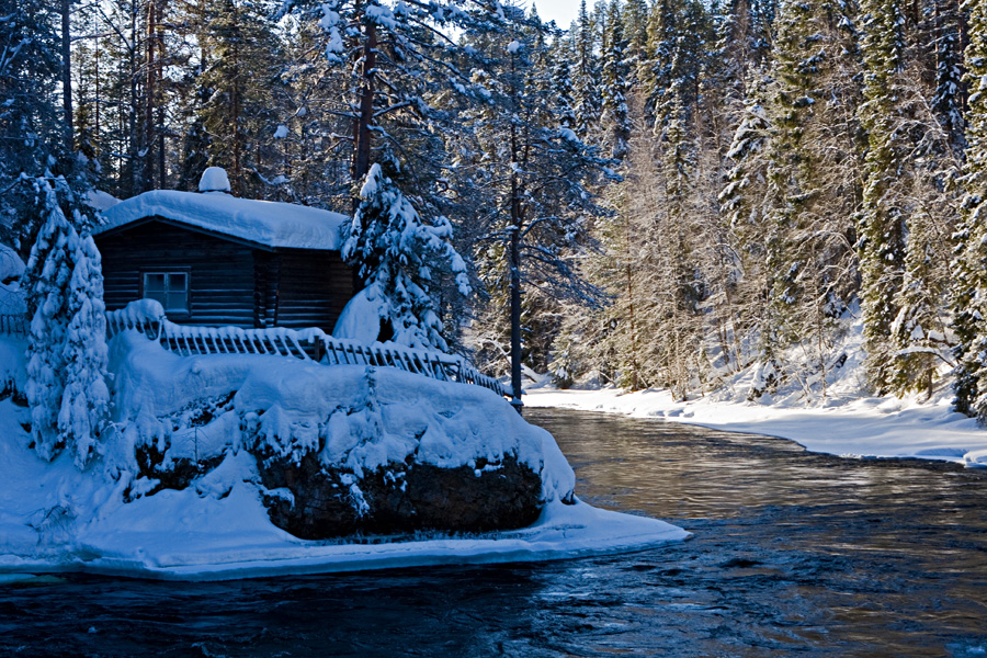 Myllykoski rapids in Kitkajoki river in Kuusamo