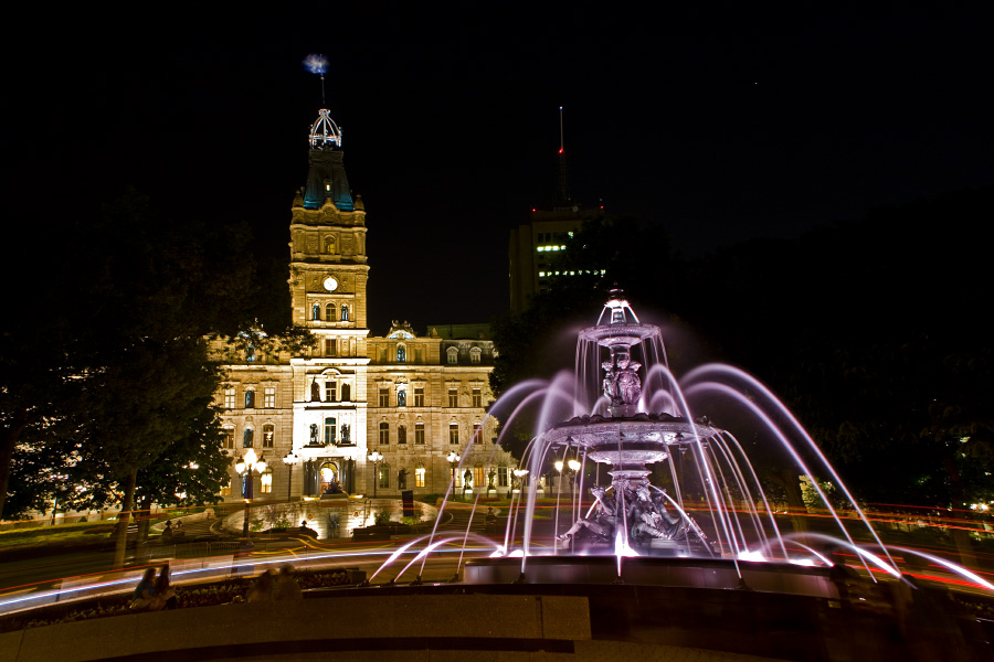 A fountain in front of the parliament house