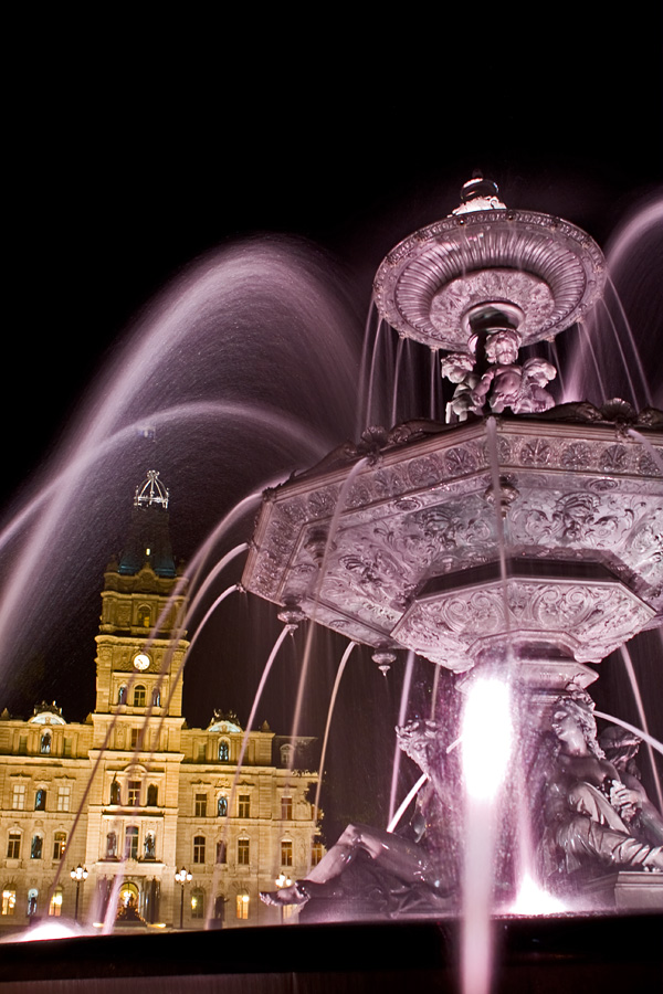 A fountain in front of the parliament house