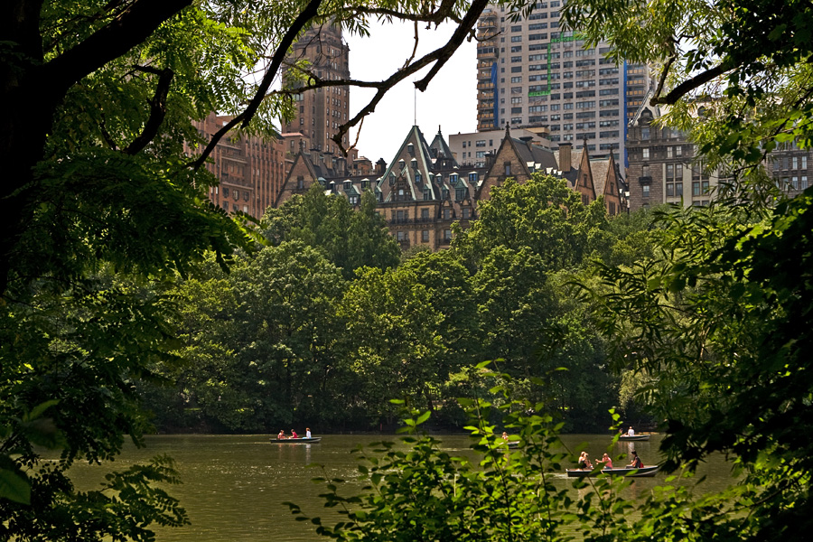 The Dakota peeks behind Central Park trees