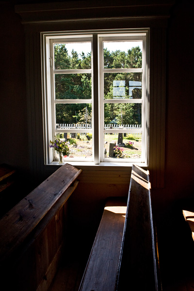 A view from the inside of the Jurmo chapel