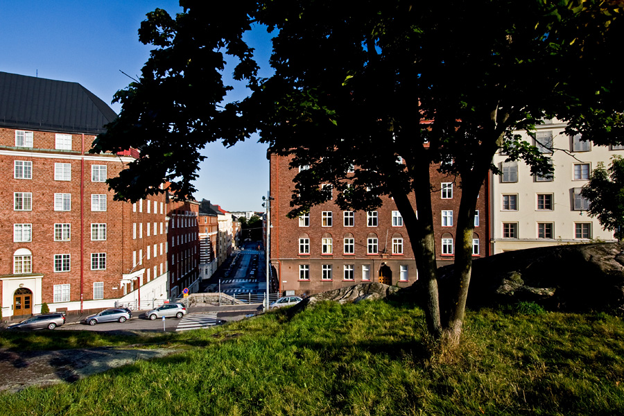 Oksasenkatu street seen from Temppeliaukio square