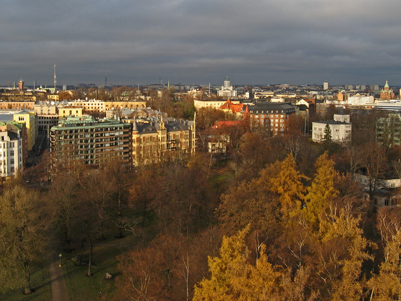 View over Kaivopuisto park to the north