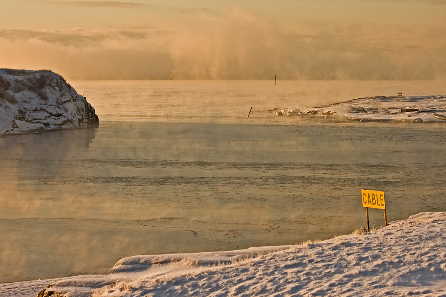 Sea smoke at Uunisaarensalmi sound