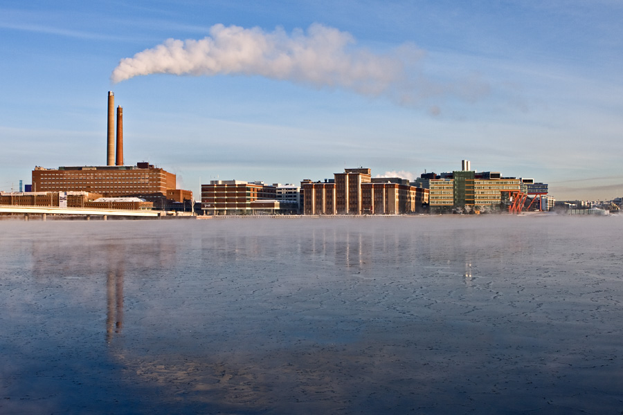 Salmisaari and Ruoholahti seen from Lauttasaari