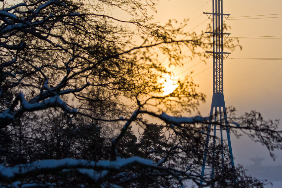 A transmission line pole