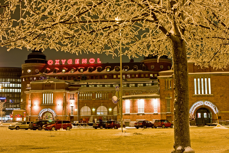 Hakaniemi market hall at winter