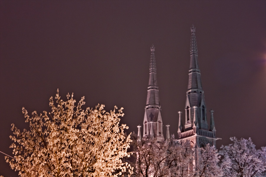 A frozen Johanneksenkirkko church