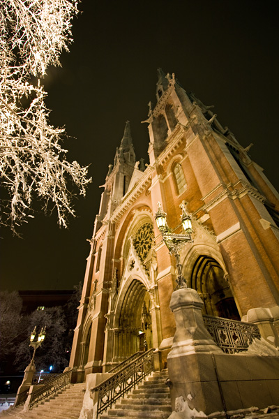A frozen Johanneksenkirkko church
