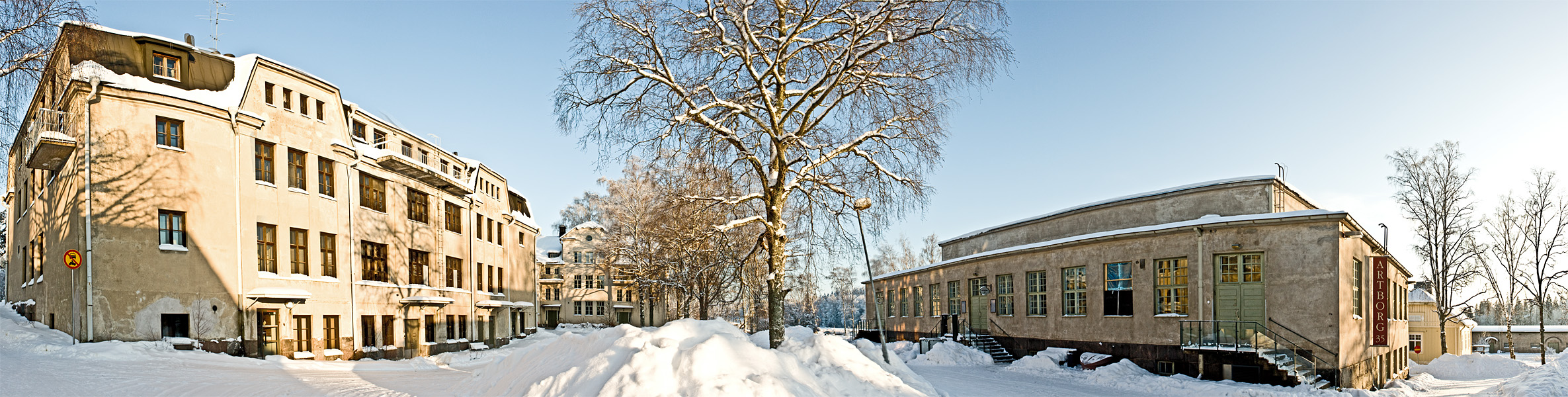 The former Nikkil mental hospital at winter