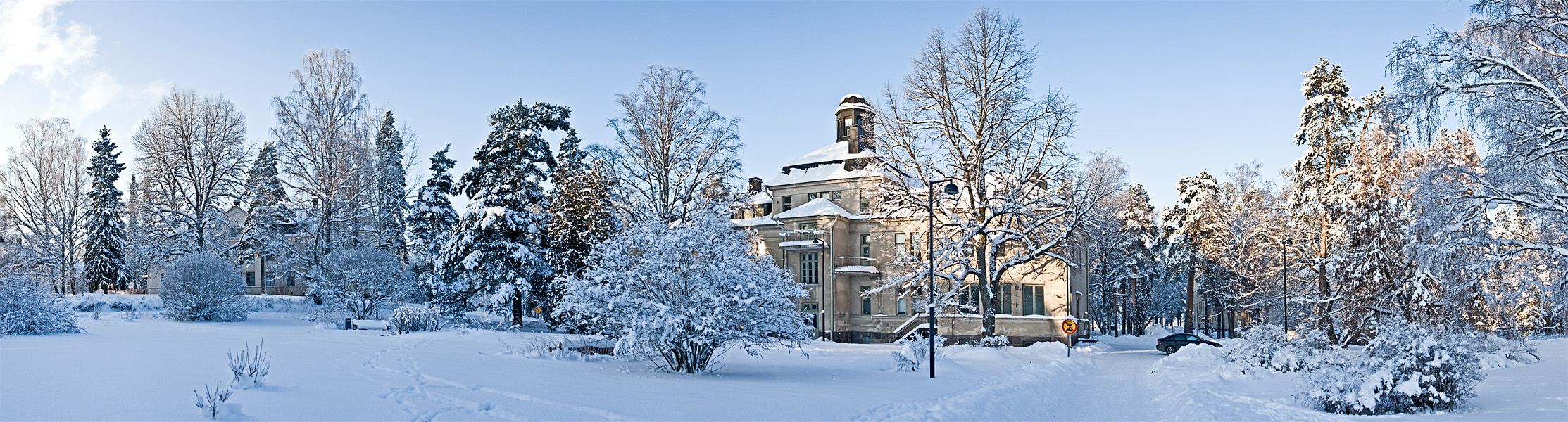 The former Nikkil mental hospital at winter