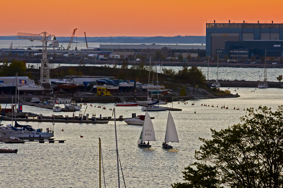 Sunset in southern Helsinki